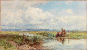 Moorland (blyant og akvarel på papir (klisteret på bord))